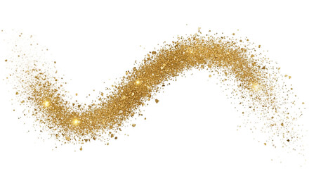 Golden Galaxy Glitter Trail Dust Sparkling Elegance Abstract Design Glamour Festive Decoration on transparent background
