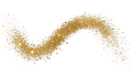 Golden Galaxy Glitter Trail Dust Sparkling Elegance Abstract Design Glamour Festive Decoration on transparent background