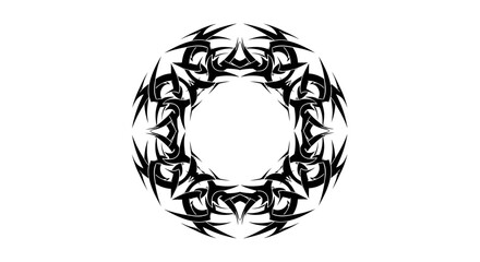 Circular tribal pattern design radiating a sense of raw energy and abstract aesthetic appeal
