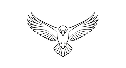 Obraz premium Stylized eagle illustration spreading its wings embodying freedom and aspiration design