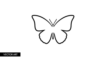 Elegant butterfly outline illustration suitable for design and creative projects artwork