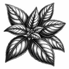 Vintage parsley engraving showcasing detailed ink drawn leaves in a scratchboard style.