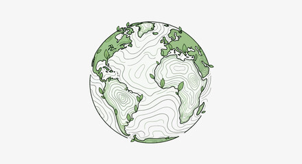Stylized Earth Illustration Representing Global Conservation and Environmental Awareness