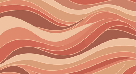 Abstract terracotta wave pattern with fluid motion evokes serene organic texture