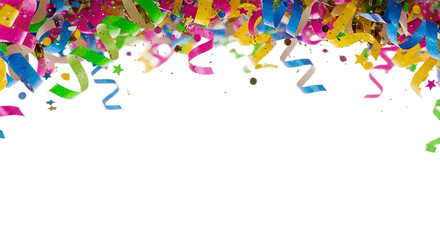 Colorful Celebration Streamers Confetti Party Decoration Background Celebration Event Festive on transparent background