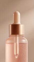 Elegant Serum Bottle with Dropper on Soft Neutral Background