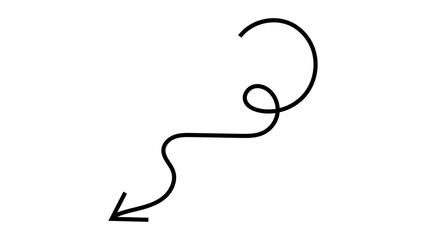 Collection of Hand-Drawn Arrow Icons. Abstract Grunge Scribble, Chalk Texture, and Brush Stroke Lines in Curved Up and Down Directions. Vector Illustration