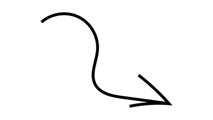 Collection of Hand-Drawn Arrow Icons. Abstract Grunge Scribble, Chalk Texture, and Brush Stroke Lines in Curved Up and Down Directions. Vector Illustration