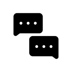 Chat bubble message communication dialogue flat black icon
