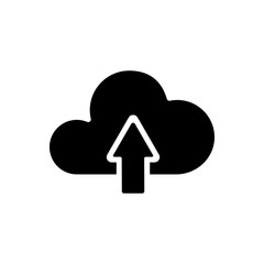 Cloud deployment server update network flat black icon
