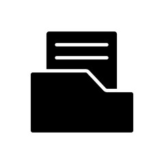 File folder document storage archive flat black icon
