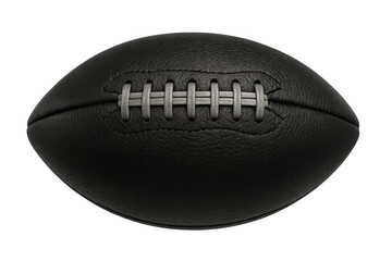Black american football with textured leather and white laces representing sports, championship, and competition concepts