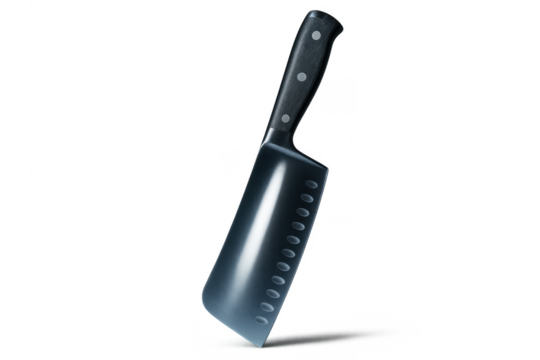 Kitchen cleaver with black handle for cooking