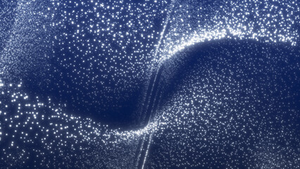Abstract gradient particle waves seamlessly flowing with soft light and bokeh. 