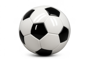 Soccer ball black white classic isolated on transparent