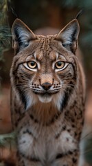 Obraz premium Majestic Lynx Portrait with Striking Eyes and Unique Fur Texture