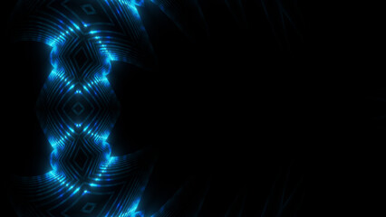 Abstract glowing bright magical energy lines on a black background