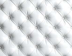 Obraz premium Close-up of a white, button-tufted leather surface