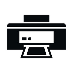 A printer icon with a paper tray and a print sheet, illustrating the process of printing a document.