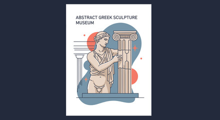 Elegant depiction of ancient greek sculpture in modern abstract style art design