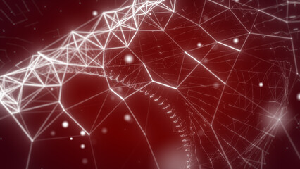 abstract red plexus shape wave technology background animation