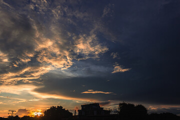 beautiful sky and clouds at sunset