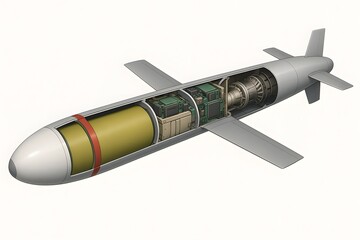 Tomahawk Missile Cutaway — 3D Technical Cutaway Diagram of Internal Systems
