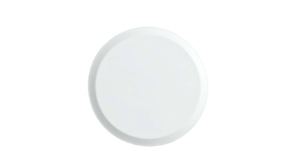 A top-down view of a bright white circular object, seemingly floating in a black void