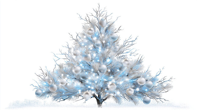 christmas tree with snow