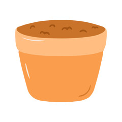 Empty Terracotta Flowerpot with Rich Brown Soil