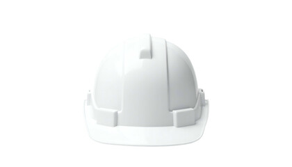 Fototapeta premium Front-facing shot of a white safety helmet isolated on a black background