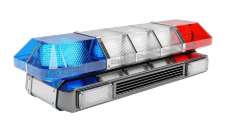 Police Car Light Bar Isolated on White Background.