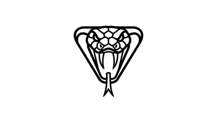 Striking viper illustration showcasing intricate linework and a menacing expression in black and