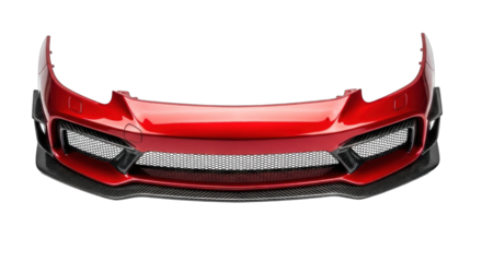 Red Car Bumper: Automotive Exterior Detail.