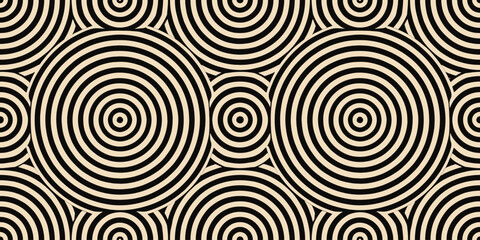 Abstract circular pattern in black and beige, creating a hypnotic effect.