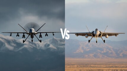 Military drone showdown tactical aircraft comparison desert training ground visual analysis aerial warfare strategic overview