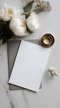 Elegant wedding stationery mockup