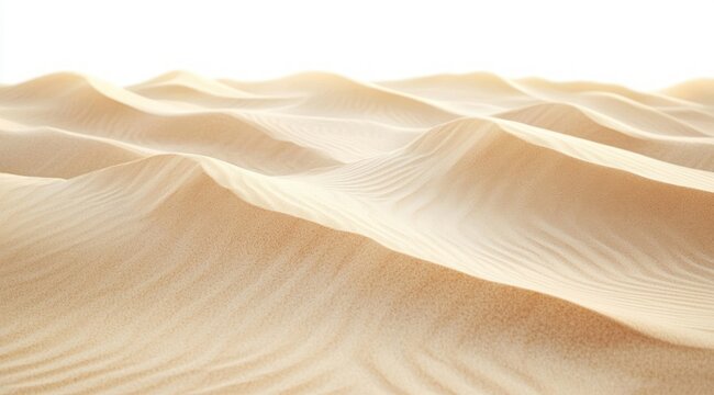 Soft golden sand dunes with smooth ripples under bright light creating a calm and serene desert landscape