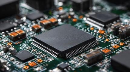 Closeup circuit board components
