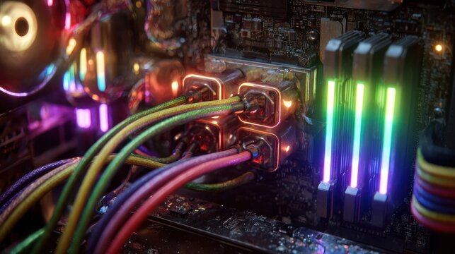 Colorful computer components