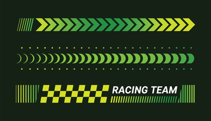Racing Stripe and Car Decal Vector Set – Collection of clean automotive vinyl graphics, sport sticker elements, and racing line designs for vehicle decoration and motorsport projects.