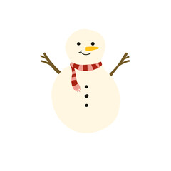 Snowman with Christmas Decorations Illustration, Cute Snowman Clipart Illustration, Adorable Snowman Vector for Holiday Design