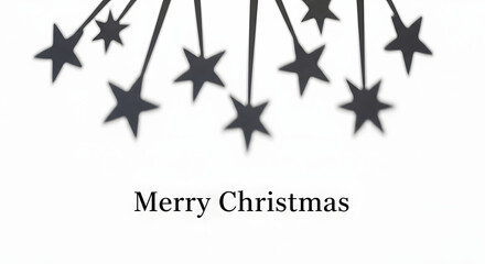 Charming Merry Christmas message with soft shadows of stars falling on white for warm holiday greetings and festive designs that evoke joy
