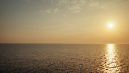 Golden sunset over a tropical beach with palm trees
2