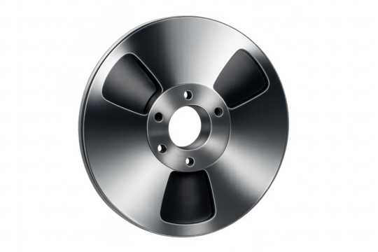 Analog audio reel with transparent background