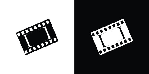 Fototapeta premium Classic Filmstrip Blank with Rounded Edge Holes, Transparent Background