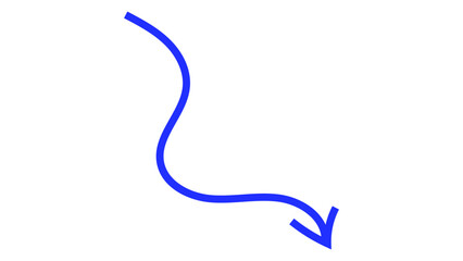 Hand Drawn Arrow Set in Blue Pen on Checkered Paper. Collection of Directional Pointers, Curved, Wavy, and Straight Lines for Notes, Doodles, and School Projects.