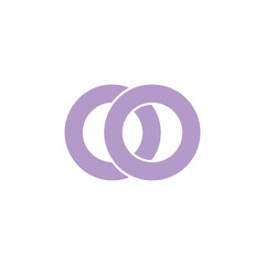 Interlocking Circles in Light Purple Isolated on White Background Texture