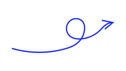 Hand Drawn Arrow Set in Blue Pen on Checkered Paper. Collection of Directional Pointers, Curved, Wavy, and Straight Lines for Notes, Doodles, and School Projects.