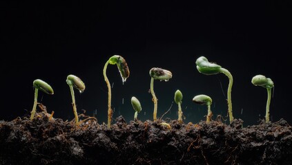 Tender shoots after seed germination
